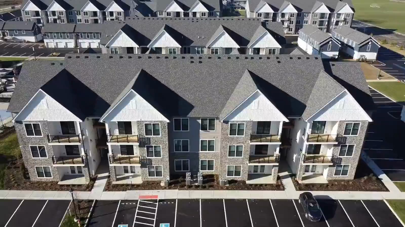 Aerial view of a completed Master Construction Solutions multi-family project